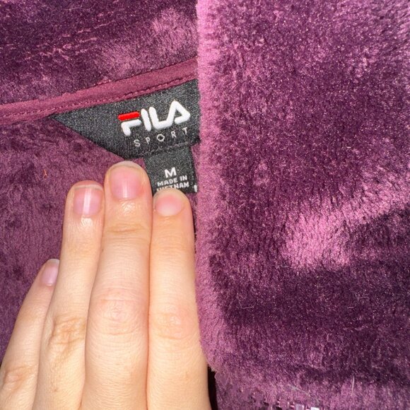 Fila Sport Burgundy Zip Up Soft Puffer Jacket Vest Medium - Picture 3 of 3